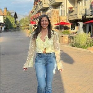 12th Tribe Yellow Ruffle Blouse